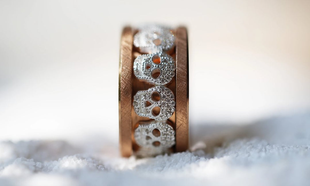 💀 Anneau (addon) en argent 925 "Ossia" serti de zircons pour bague mood interchangeable
