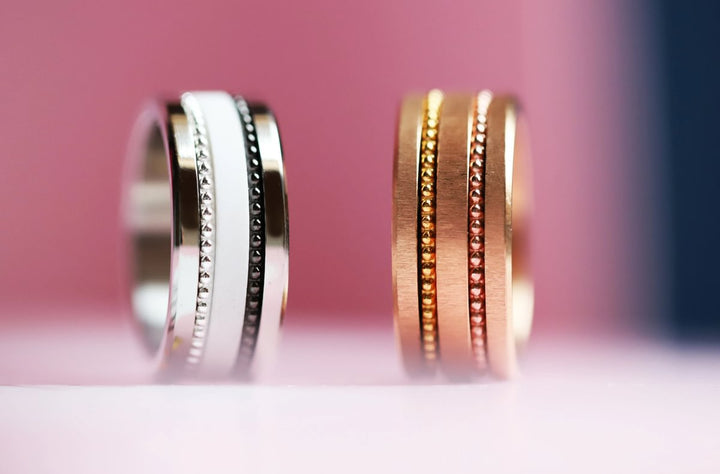 Set von 2 Mini Addons aus 925er Silber "Oasis" Farbe nach Wahl für den auswechselbaren mood Ring