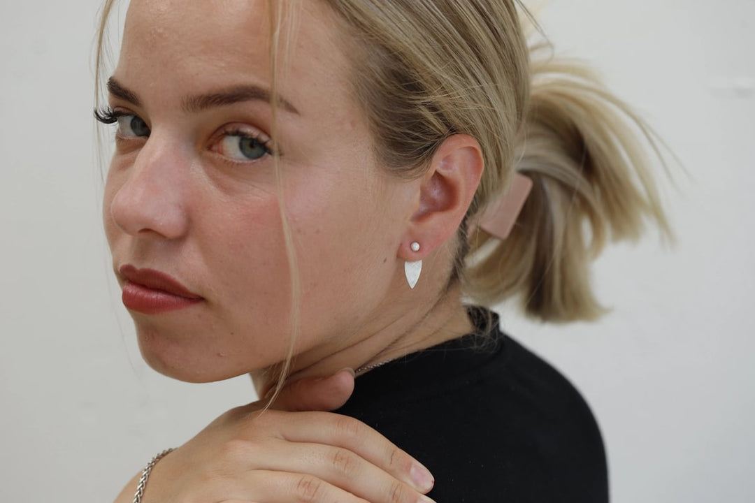 Drop " Gekreuzter Opal" mood in 925er Silber (auswechselbarer Ohrschmuck)