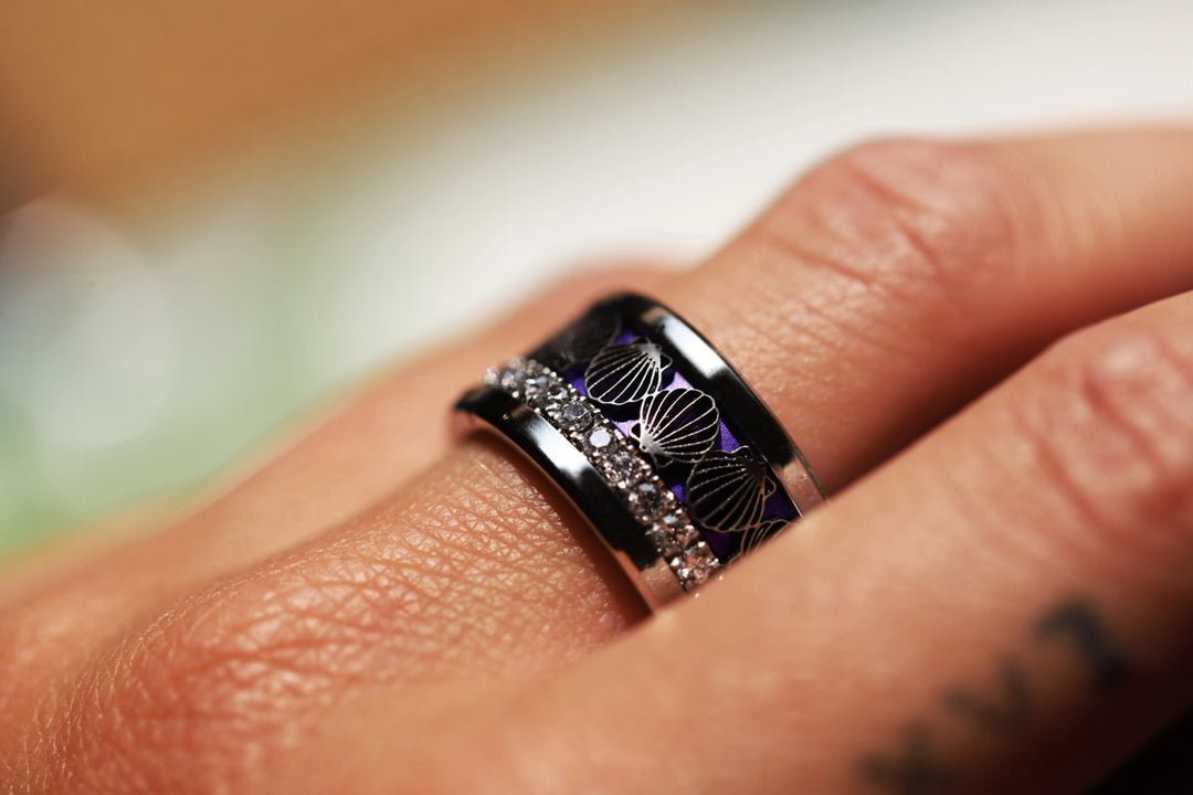 Innenring aus geschnittenem Edelstahl "Venera" für mood Ring