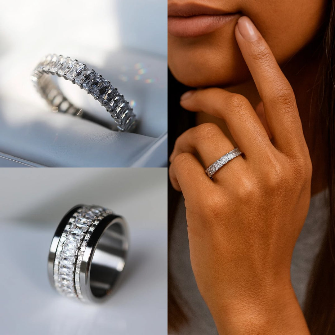 💍 Anneau (addon deux tiers) "Auraline" en argent 925 serti de zircons