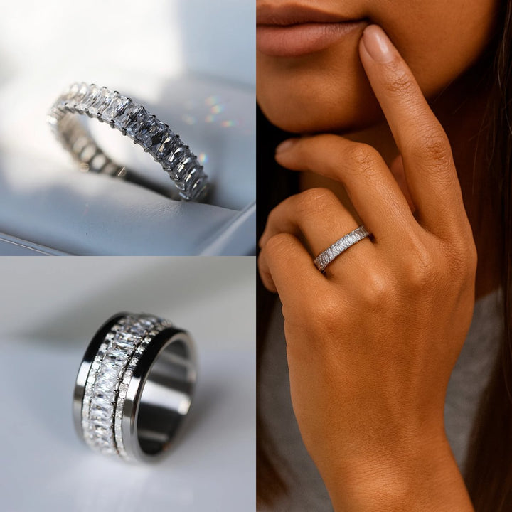 💍 Anneau (addon deux tiers) "Auraline" en argent 925 serti de zircons