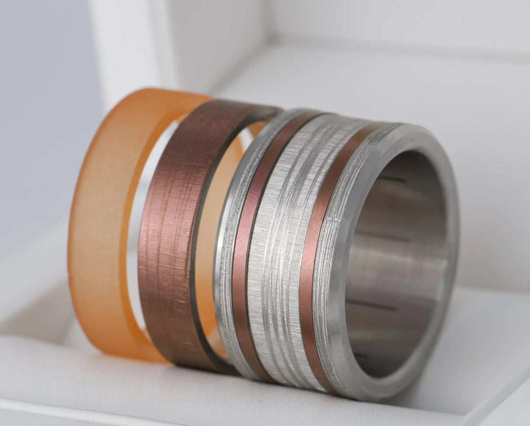 Anneau (deux tiers)  "Halo" en acier inoxydable pour bague mood interchangeable