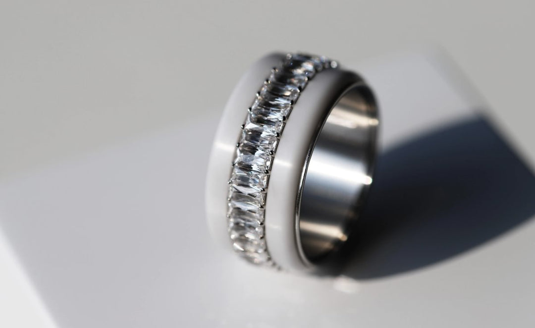 💍 Anneau (addon deux tiers) "Auraline" en argent 925 serti de zircons