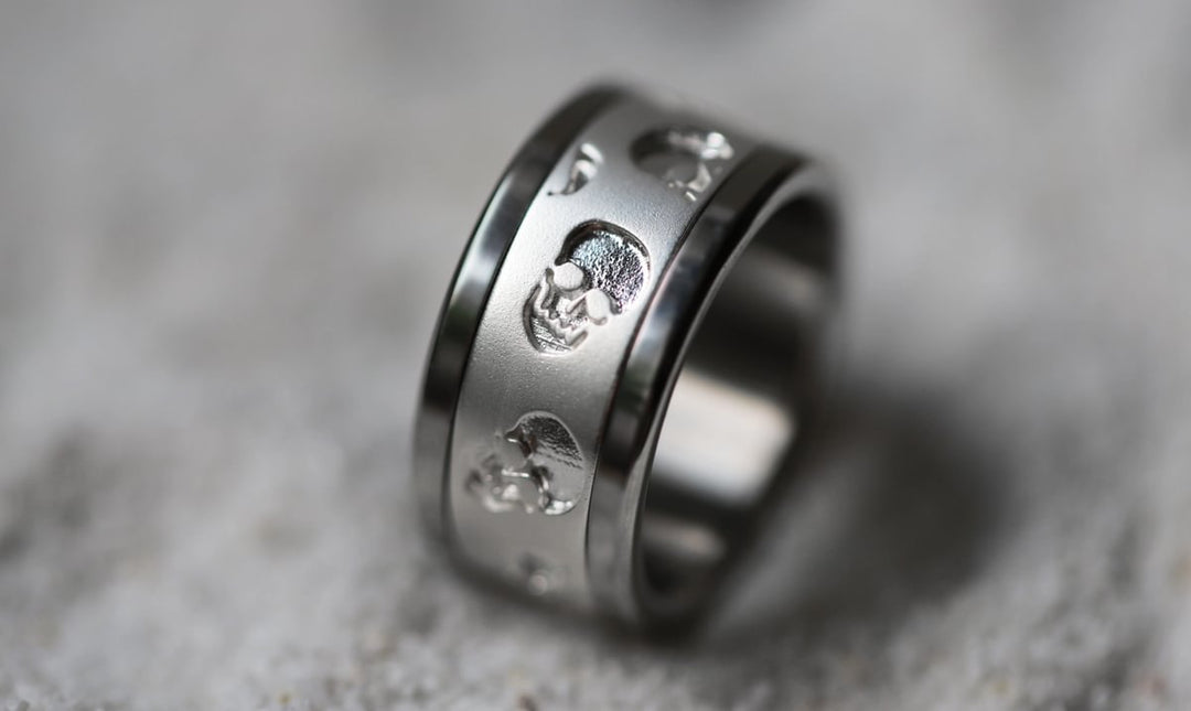 💀 Innenring (Addon) aus 925er Silber "Obskull" für den auswechselbaren mood Ring