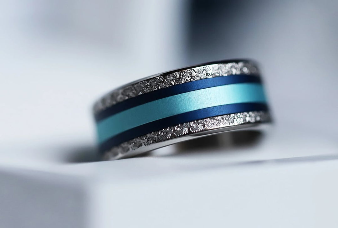 🧿 Pack de 2 minis en aluminium bleu marine,  pour bague mood interchangeable