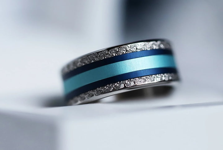 🧿 Pack de 2 minis en aluminium bleu marine,  pour bague mood interchangeable