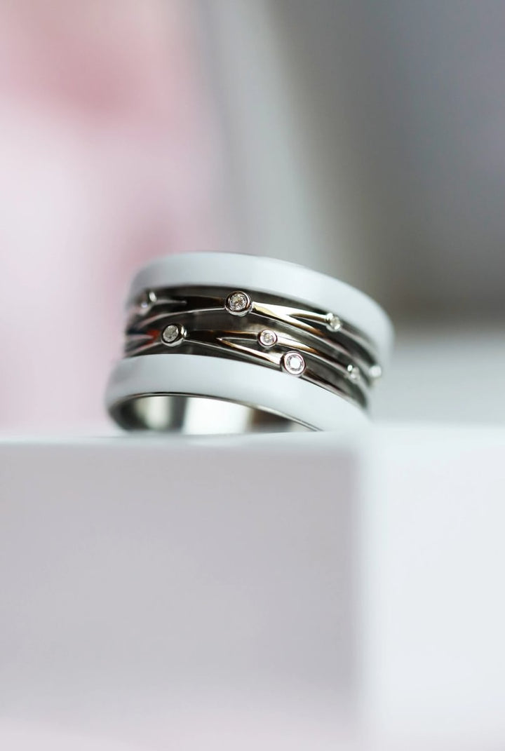 ✨ Innenring (Addon) aus 925er Silber und Zirkonia Steine "Shiny thread" für den auswechselbaren mood Ring