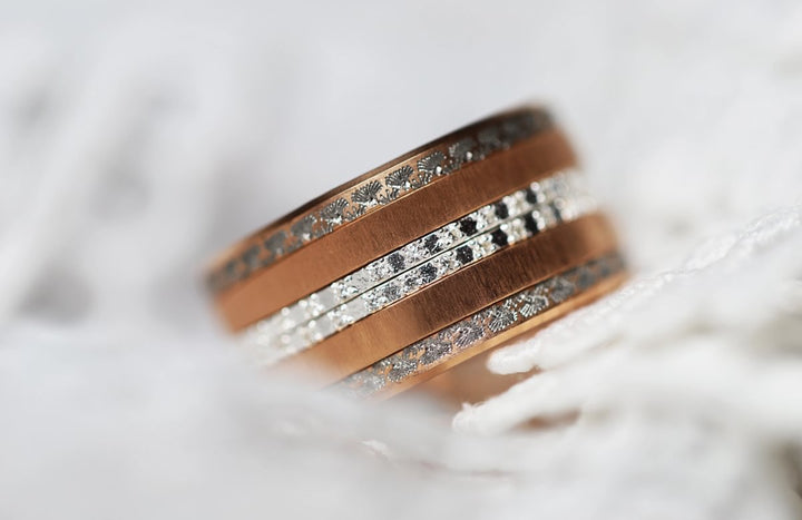 💍 Set of mini addons "Éclipse" in 925 silver set with zircons