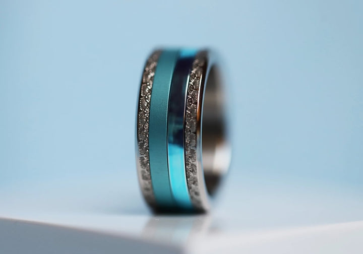 🩵 Innenring (Medium Addon) aus 925er Silber "Sky" polierte himmelblaue Ausführung für den auswechselbaren mood Ring