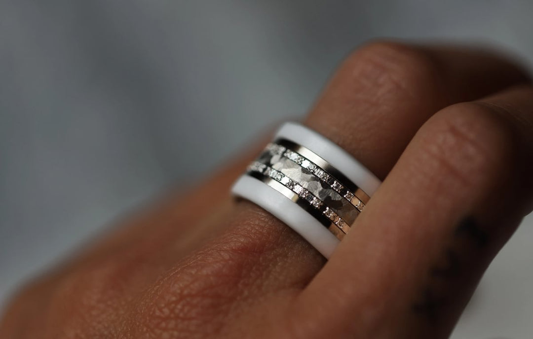 💍 Set of mini addons "Éclipse" in 925 silver set with zircons