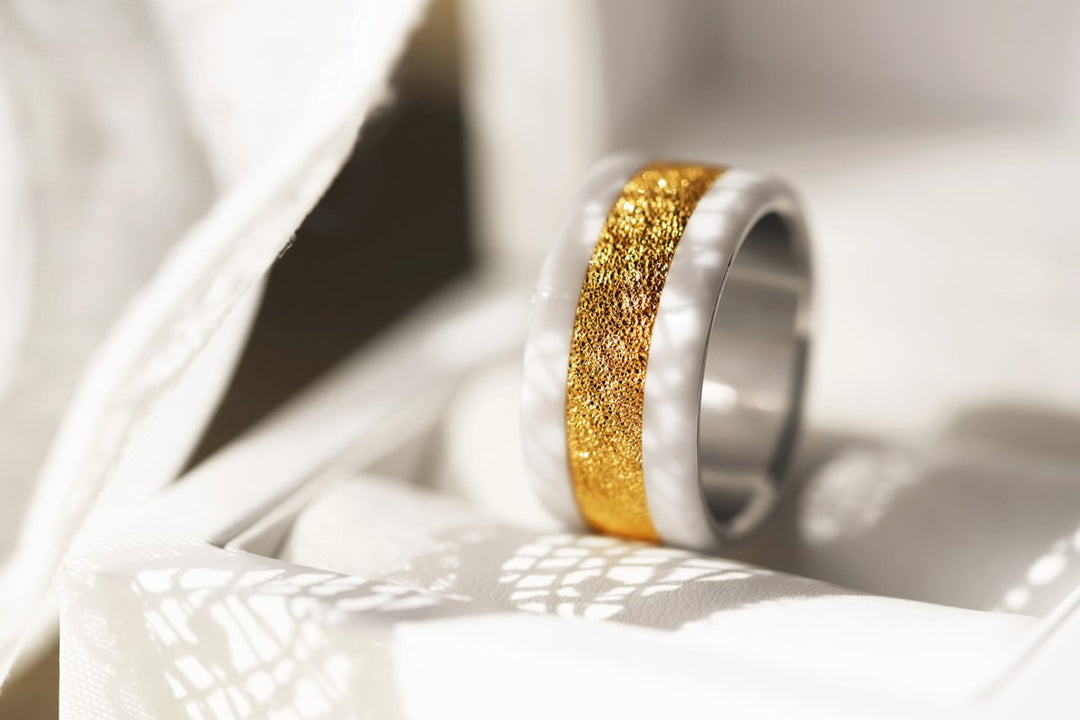 Innenring (2/3 Addon) aus 925er Silber "Herbstschnee" Gold Ausführung für auswechselbaren mood Ring