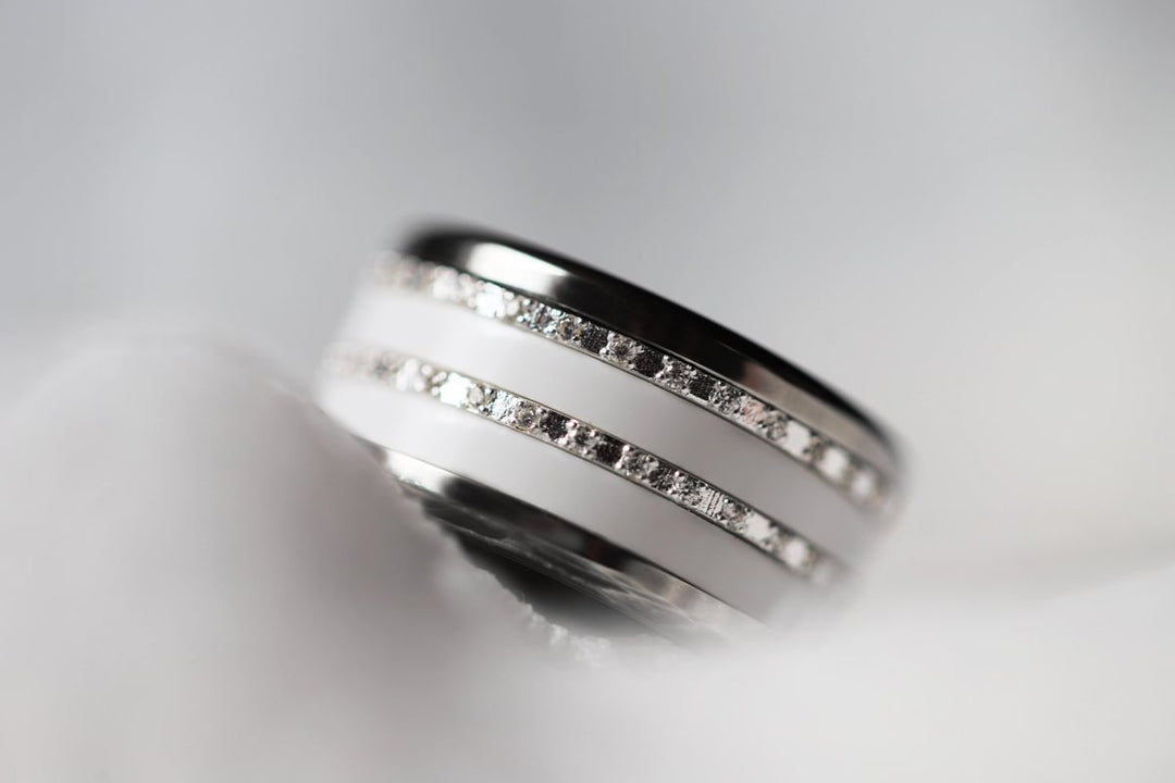 💍 Set of mini addons "Éclipse" in 925 silver set with zircons