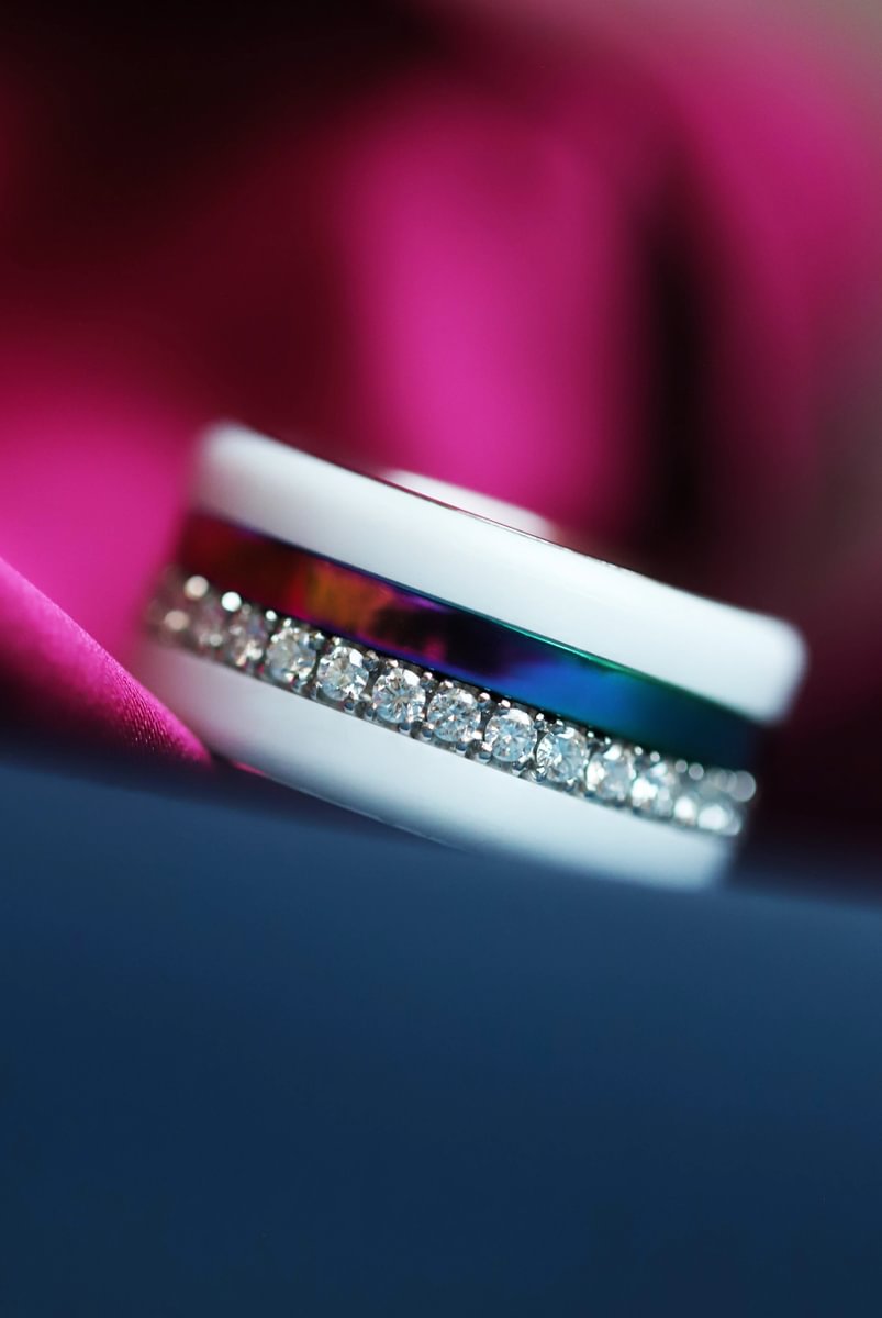🌈 Innenring (medium) aus 925 Silber „Himmel Glanz“ mit einer leuchtenden Regenbogen Beschichtung für deinen mood Ring
