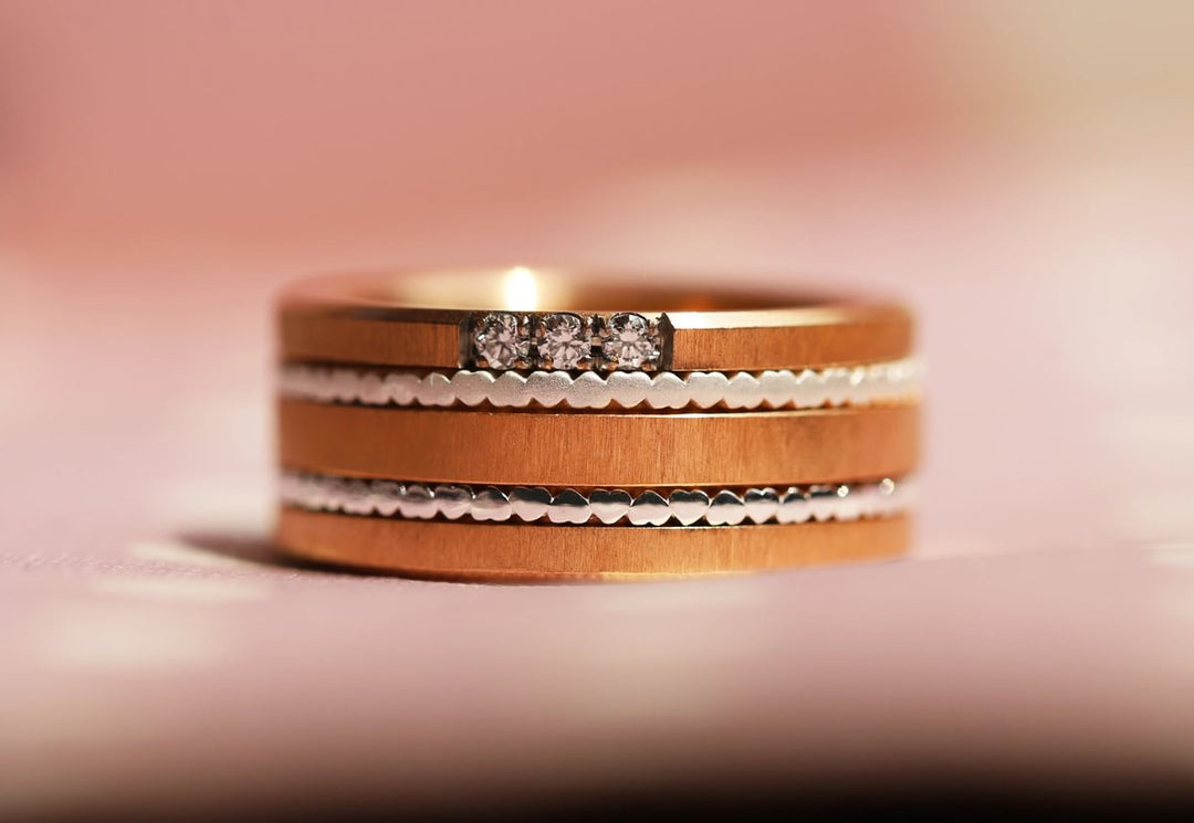 Pack de 2 anneaux(Addon Mini) en argent 925 "Coeurs" finition à choix pour bague mood interchangeable