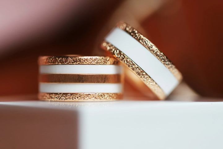 Base extra small "Rock" en acier rose gold inoxydable pour bague mood interchangeable, Edition collector numérotée de 1 à 100
