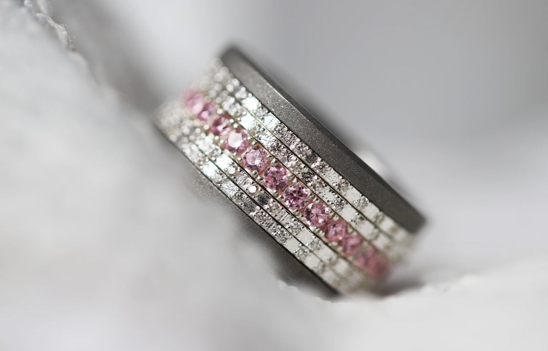 💍 Set of mini addons "Éclipse" in 925 silver set with zircons