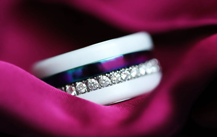 🌈 Innenring (medium) aus 925 Silber „Himmel Glanz“ mit einer leuchtenden Regenbogen Beschichtung für deinen mood Ring