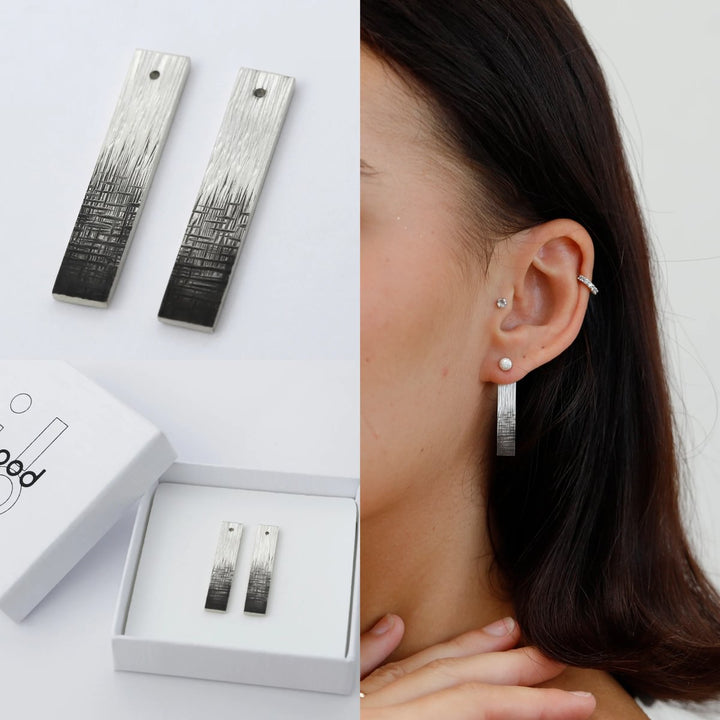 Drop "Nebel" mood in 925er Silber (auswechselbarer Ohrschmuck)