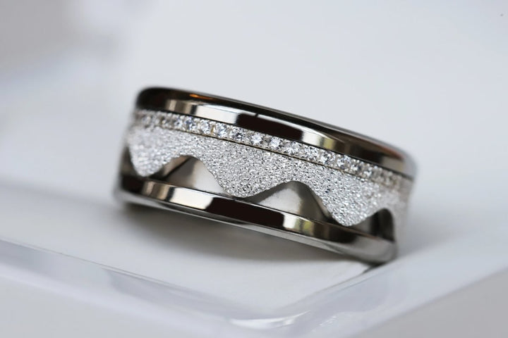 〰️ Addon Edges "Nazaré Glitter (ewiger Schnee) " 〰️ für mood Ring