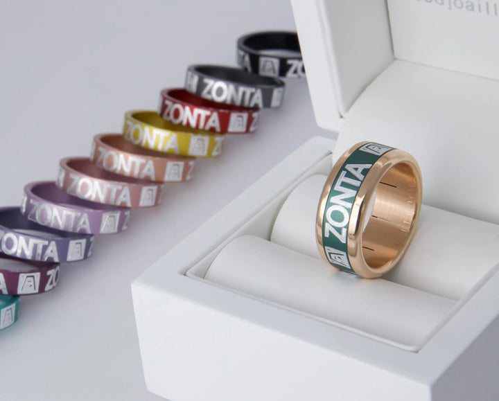 Coffret Zonta rose gold | Base extra small arrondie polie (9mm) avec un addon deux tiers en aluminium couleur à choix