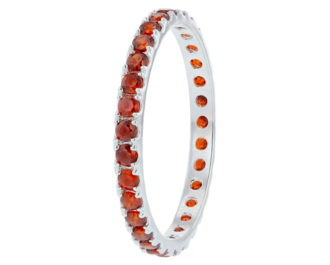 💍 Inner ring (medium addon) "Aura Poppy" in 925 silver set with red zircons