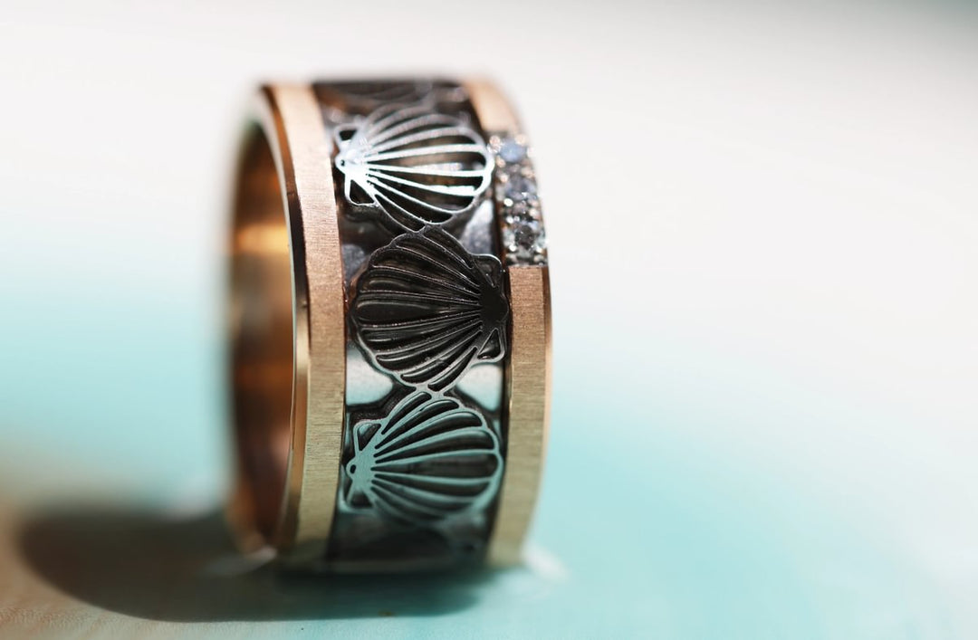 Innenring aus geschnittenem Edelstahl "Venera" für mood Ring