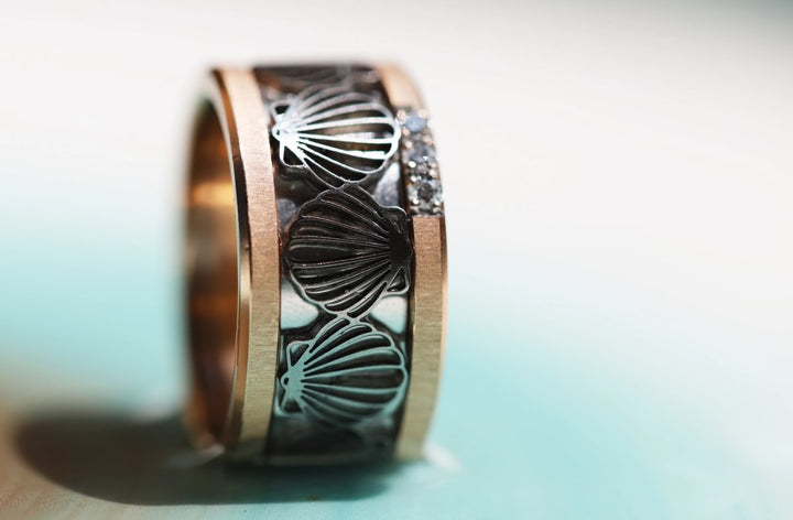 Innenring aus geschnittenem Edelstahl "Venera" für mood Ring