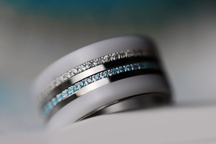💍 Pack de 2 minis "Aura Céleste" en argent 925 serti de zircons bleus