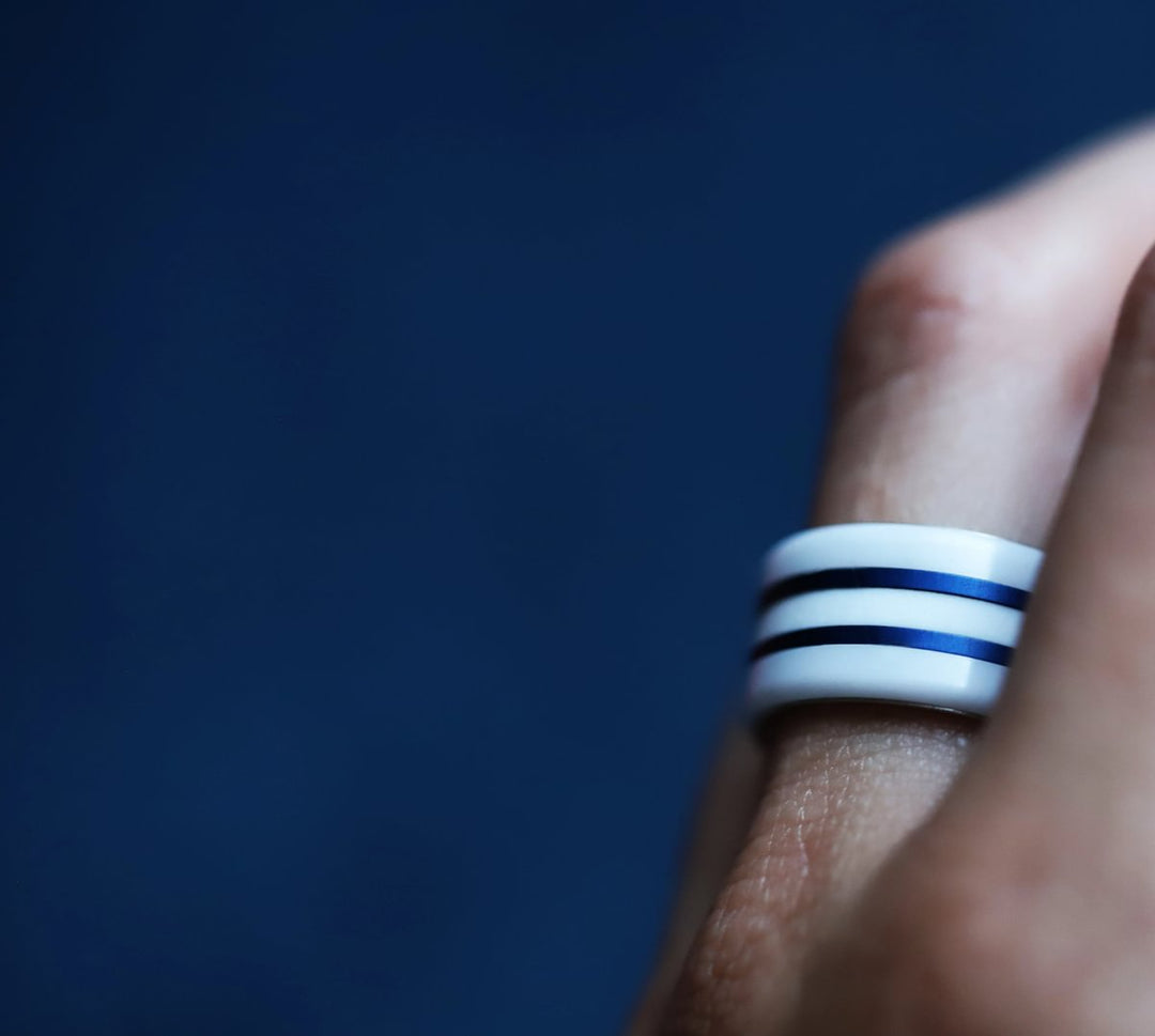 🧿 Pack de 2 minis en aluminium bleu marine,  pour bague mood interchangeable