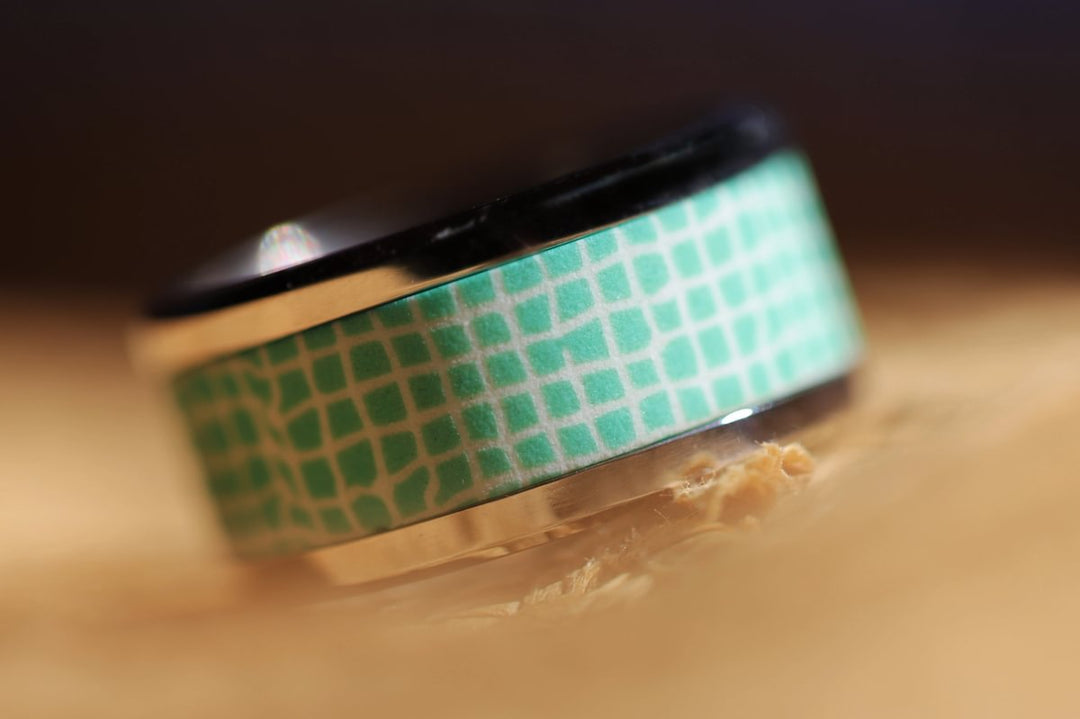 Inner ring in turquoise polymer "Sunlit" for Mood ring
