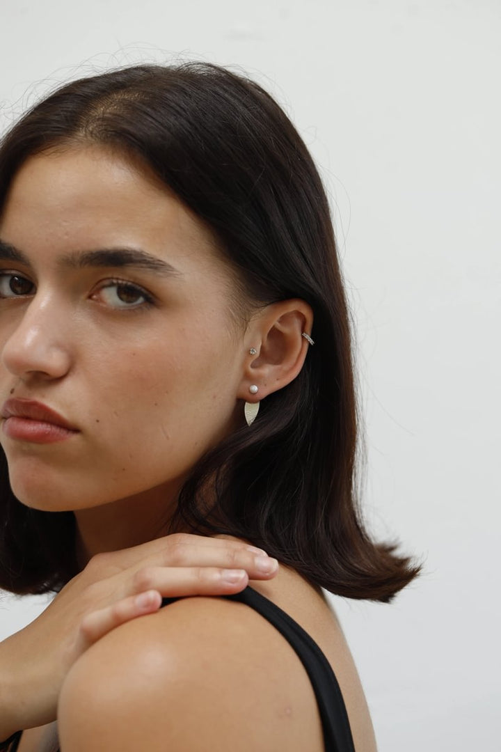 Drop "Geschuppter Opal" mood in 925er Silber (auswechselbarer Ohrschmuck)