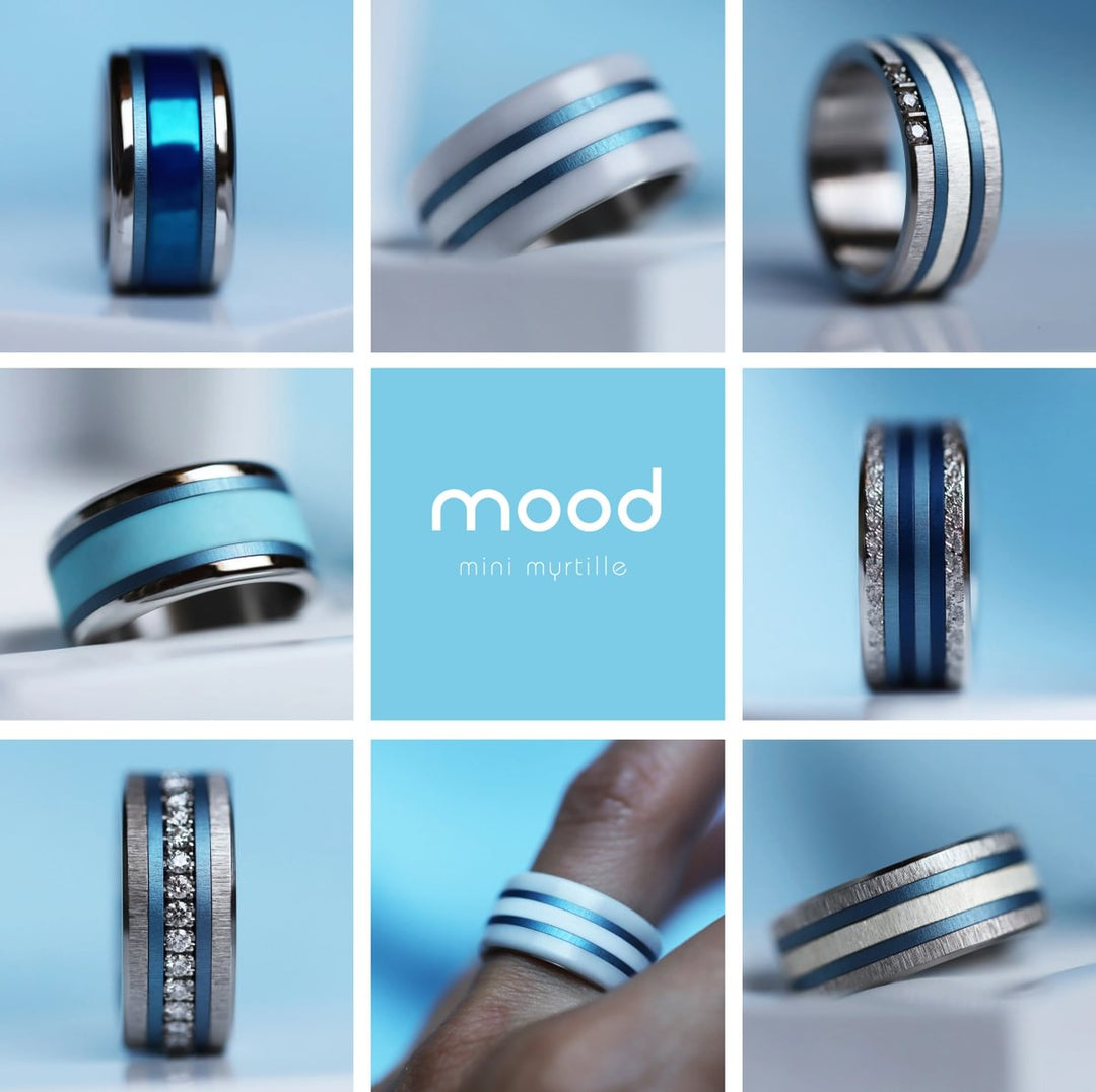 🫐 Pack de 2 minis en aluminium myrtille,  pour bague mood interchangeable