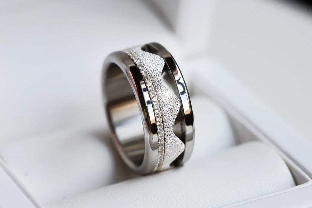 〰️ Addon Edges "Nazaré Glitter (ewiger Schnee) " 〰️ für mood Ring