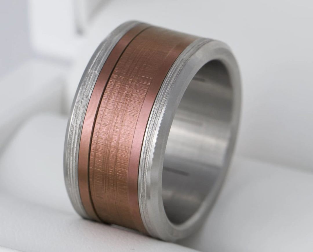 Anneau (deux tiers)  "Halo" en acier inoxydable pour bague mood interchangeable