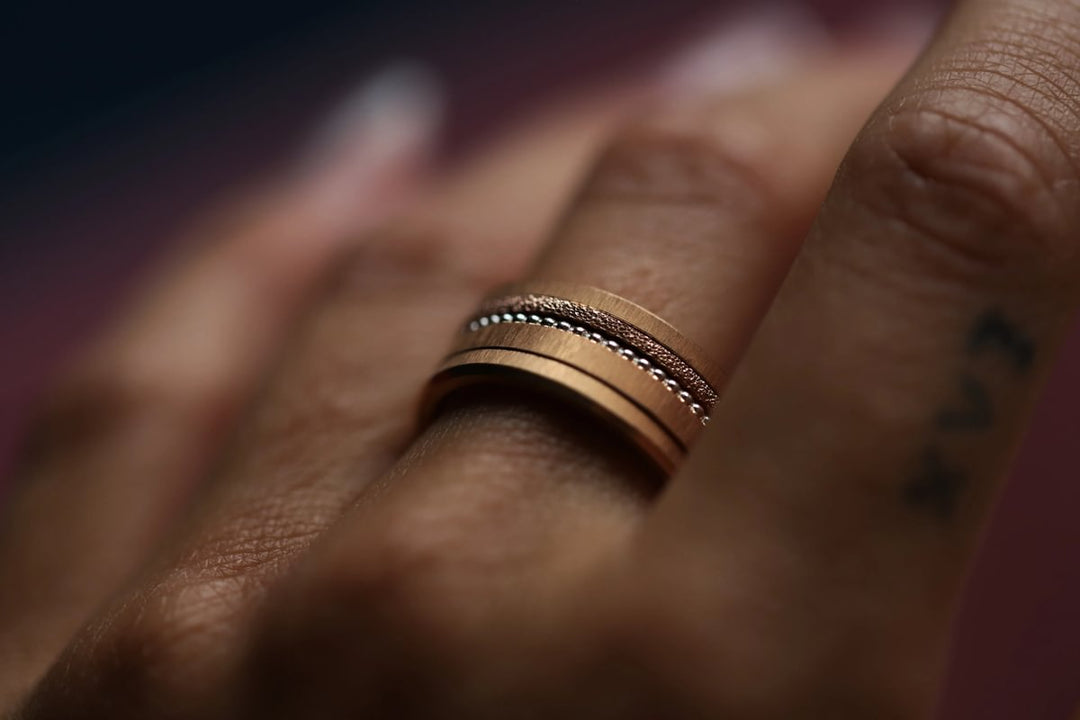 Set von 2 Mini Addons aus 925er Silber "Oasis" Farbe nach Wahl für den auswechselbaren mood Ring