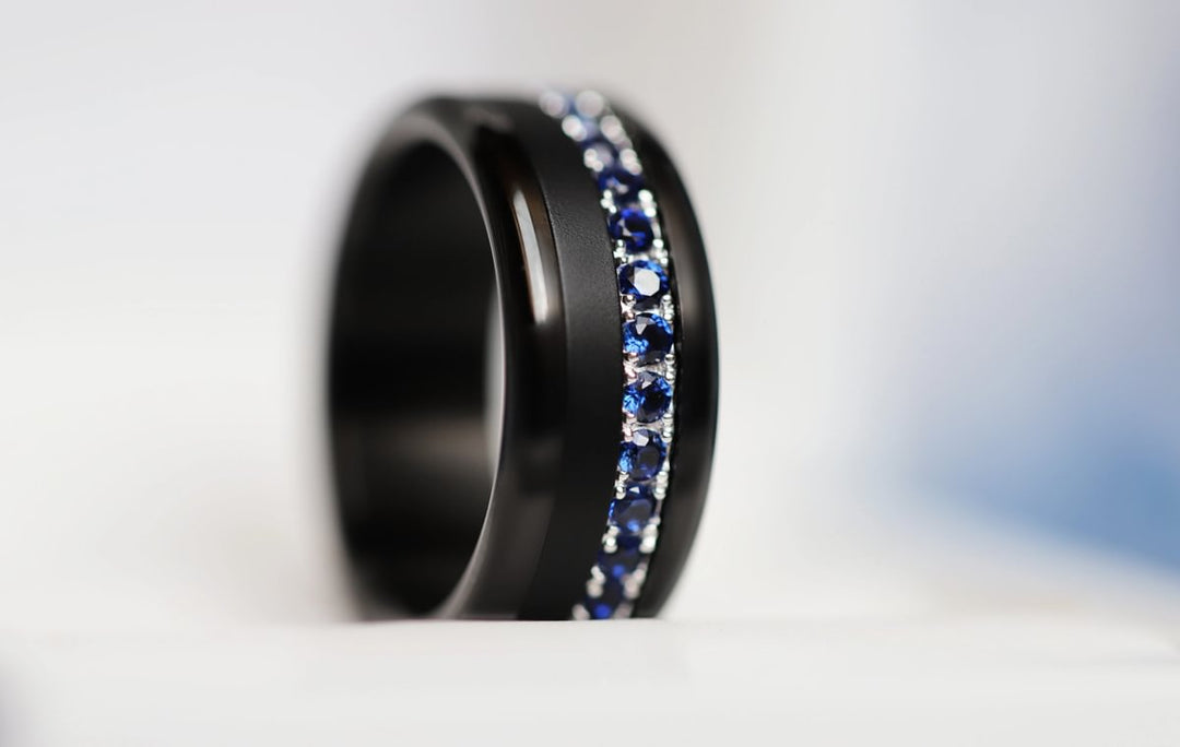 💍 Anneau (addon medium) "Aura Royal" en argent 925 serti de zircons bleus intense