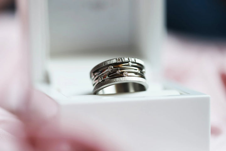 ✨ Innenring (Addon) aus 925er Silber und Zirkonia Steine "Shiny thread" für den auswechselbaren mood Ring