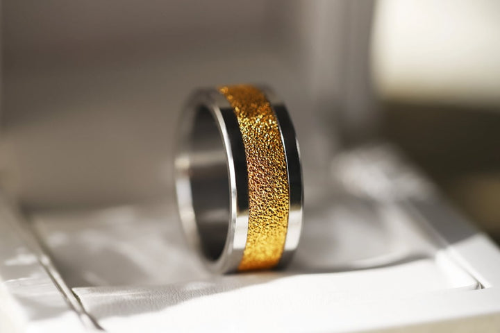 Innenring (2/3 Addon) aus 925er Silber "Herbstschnee" Gold Ausführung für auswechselbaren mood Ring