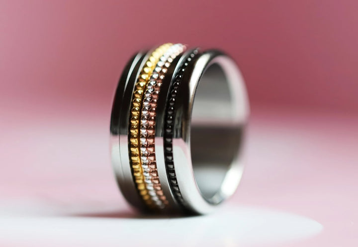 Set von 2 Mini Addons aus 925er Silber "Oasis" Farbe nach Wahl für den auswechselbaren mood Ring