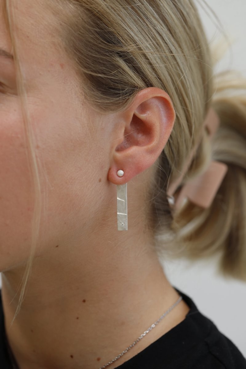 Drop "Paillettes" mood en argent 925 serti (Bijou d’oreille interchangeable)