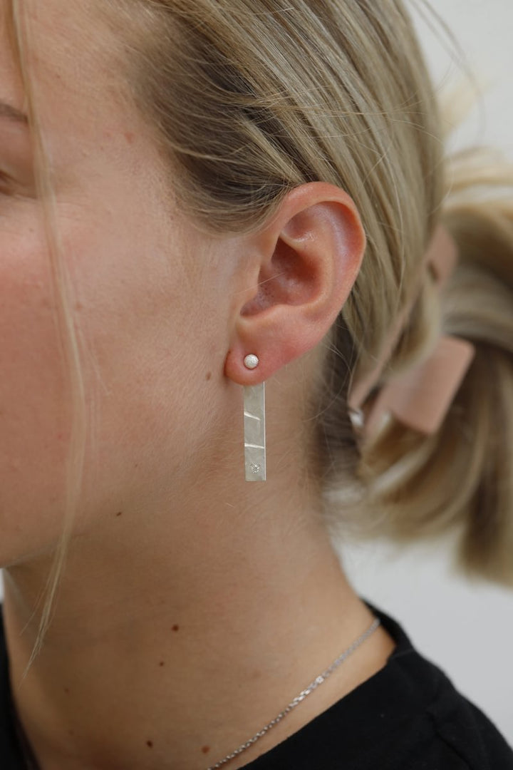 Drop "Paillettes" mood en argent 925 serti (Bijou d’oreille interchangeable)