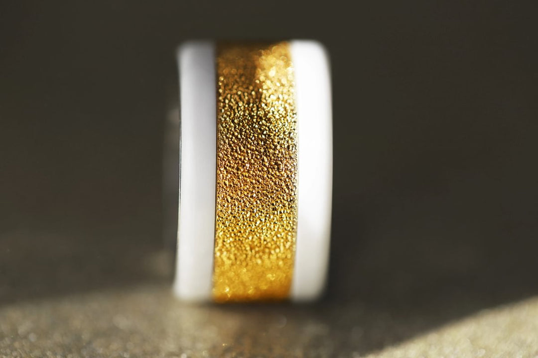 Innenring (Addon) aus 925er Silber "Herbstschnee" Gold Ausführung für auswechselbaren mood Ring