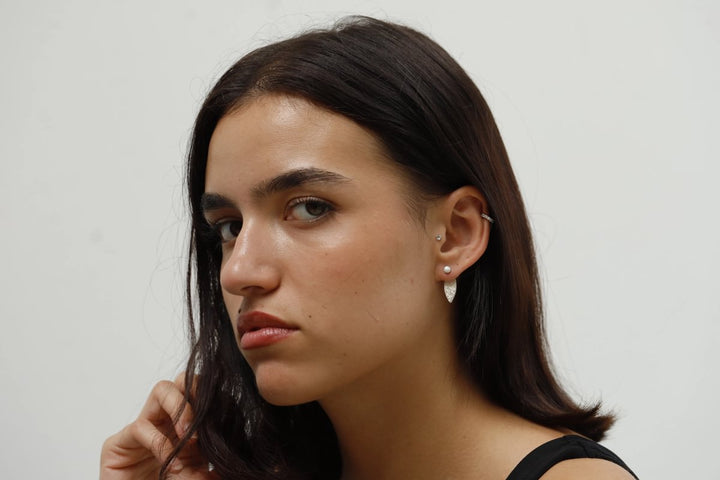 Drop "Shiny Opal" mood in 925er Silber (auswechselbarer Ohrschmuck)