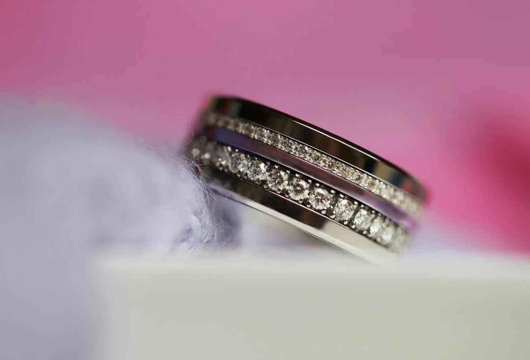 💜 Anneau (2x minis) en argent 925 "Lila" finition violet  pour bague mood interchangeable