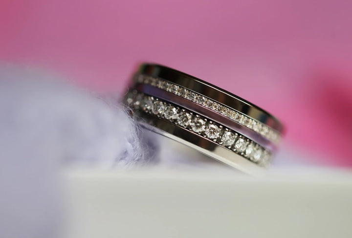 💜 Anneau (2x minis) en argent 925 "Lila" finition violet  pour bague mood interchangeable