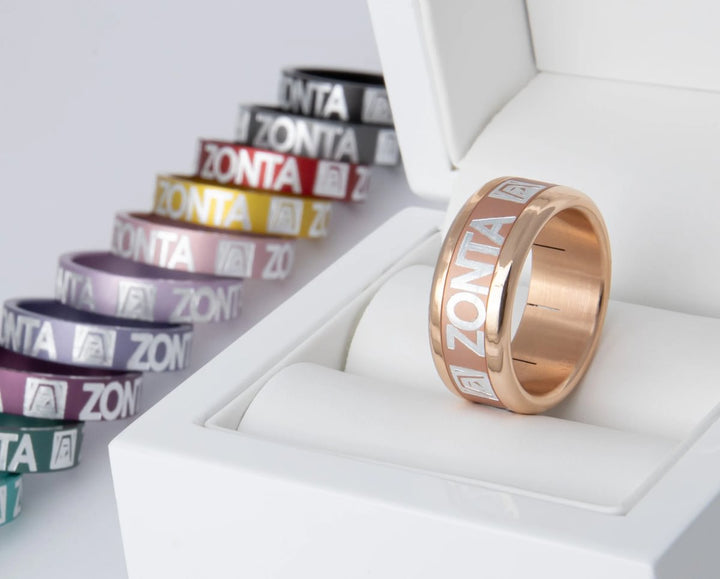 Coffret Zonta rose gold | Base extra small arrondie polie (9mm) avec un addon deux tiers en aluminium couleur à choix