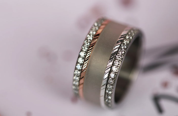 2 Anneaux (pack de 2 minis) en argent 925 "Abyss" pour bague mood interchangeable