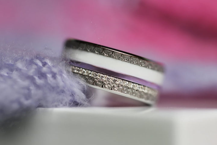 💜 Anneau (2x minis) en argent 925 "Lila" finition violet  pour bague mood interchangeable