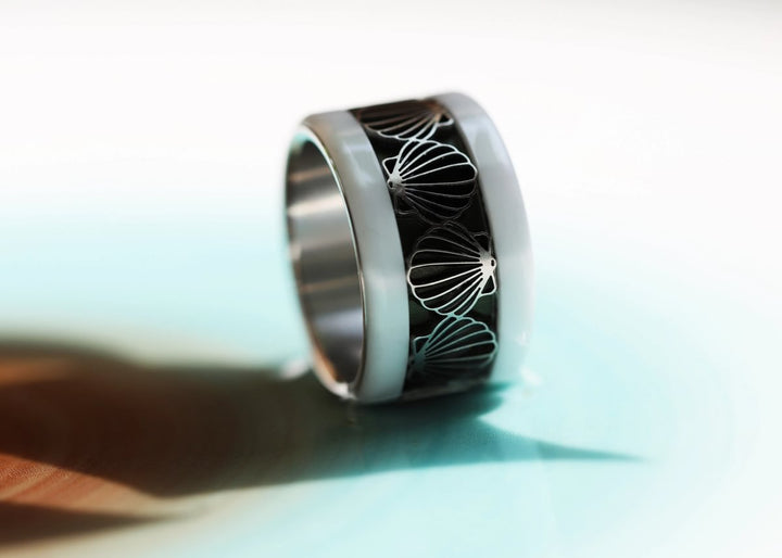 Innenring aus geschnittenem Edelstahl "Venera" für mood Ring